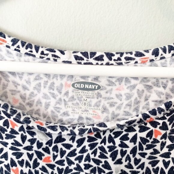 5/$25 Old Navy elbow sleeve all over printed hearts lightweight dress w pockets - Picture 3 of 4